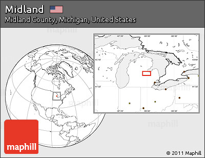 Blank Location Map of Midland