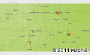 Physical 3D Map of the area around 43° 27' 40" N, 84° 55' 30" W