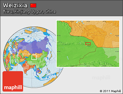 Political Location Map of Weizixia