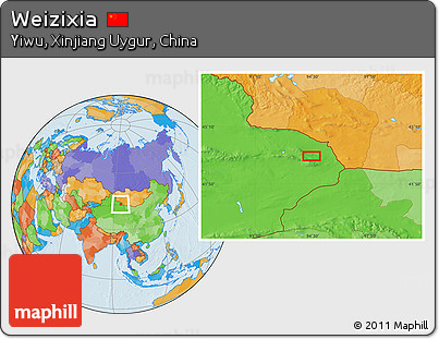 Political Location Map of Weizixia