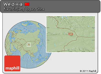 Savanna Style Location Map of Weizixia, hill shading