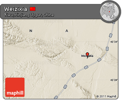 Shaded Relief Map of Weizixia