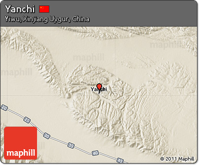 Shaded Relief Map of Yanchi
