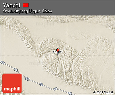 Shaded Relief Map of Yanchi