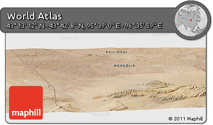 Satellite Panoramic Map of the Area around 43° 27' 40" N, 96° 7' 30" E