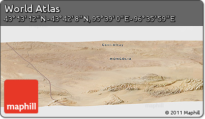 Satellite Panoramic Map of the Area around 43° 27' 40" N, 96° 7' 30" E