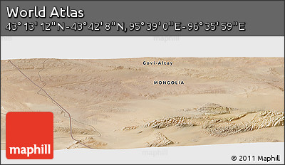Satellite Panoramic Map of the Area around 43° 27' 40" N, 96° 7' 30" E