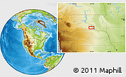 Physical Location Map of the area around 43° 27' 40" N, 99° 22' 30" W