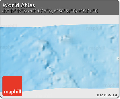 Physical 3D Map of the Area around 43° 27' 40" N, 9° 25' 30" E