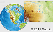 Physical Location Map of the area around 43° 53' 30" N, 101° 4' 29" W