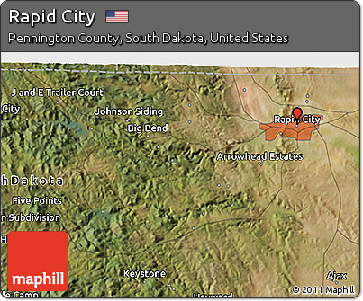 Satellite 3D Map of Rapid City