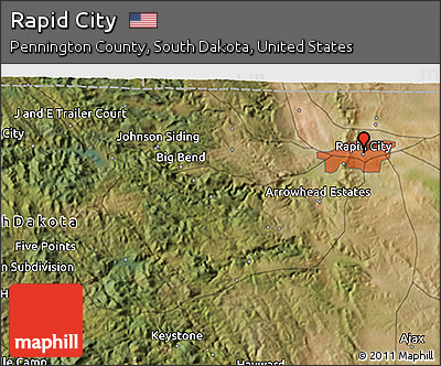 Satellite 3D Map of Rapid City