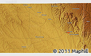 Physical 3D Map of the area around 43° 53' 30" N, 104° 28' 29" W