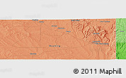 Political Panoramic Map of the area around 43° 53' 30" N, 104° 28' 29" W