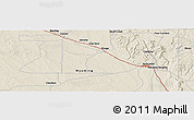 Shaded Relief Panoramic Map of the area around 43° 53' 30" N, 104° 28' 29" W