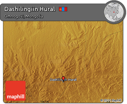 Physical Map of Dashilingiin Hural