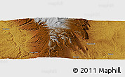 Physical Panoramic Map of the area around 43° 53' 30" N, 107° 1' 30" W