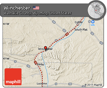 Shaded Relief Map of Winchester