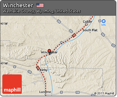 Shaded Relief Map of Winchester