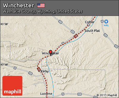 Shaded Relief Map of Winchester