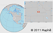 Gray Location Map of the area around 43° 53' 30" N, 116° 22' 30" W