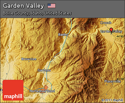 Physical Map of Garden Valley