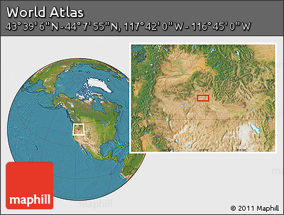 Satellite Location Map of the Area around 43° 53' 30" N, 117° 13' 29" W