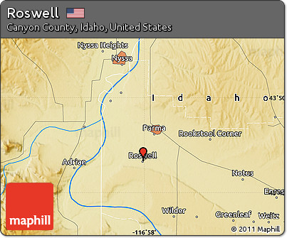 Free Physical Map of Roswell