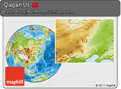 Physical Location Map of Qagan Us