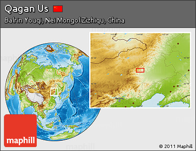 Physical Location Map of Qagan Us