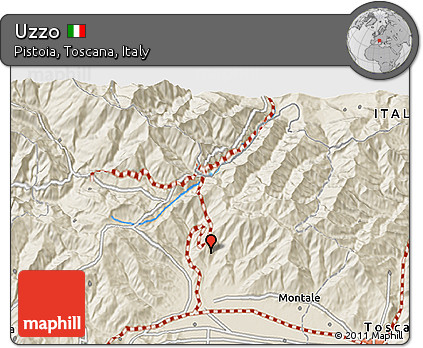 Shaded Relief 3D Map of Uzzo