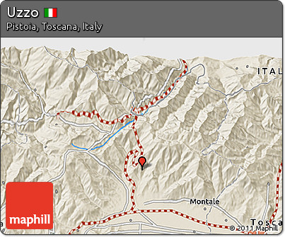 Shaded Relief 3D Map of Uzzo