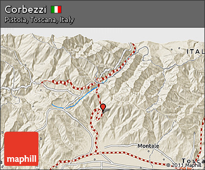 Shaded Relief 3D Map of Corbezzi