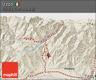 Shaded Relief 3D Map of Uzzo