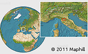 Satellite Location Map of Florence