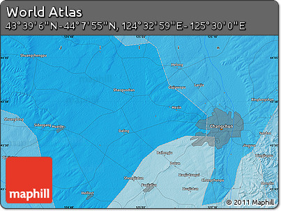 Political Map of the Area around 43° 53' 30" N, 125° 1' 30" E