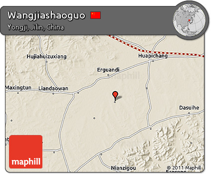 Shaded Relief 3D Map of Wangjiashaoguo