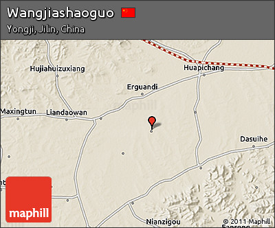 Shaded Relief 3D Map of Wangjiashaoguo
