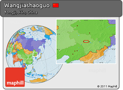Political Location Map of Wangjiashaoguo