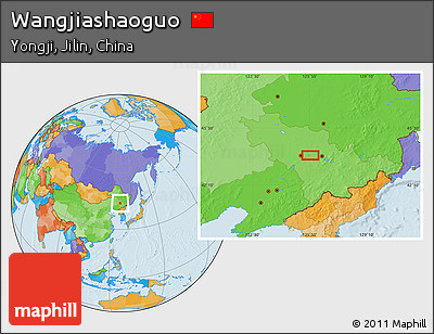 Political Location Map of Wangjiashaoguo