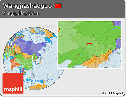 Political Location Map of Wangjiashaoguo