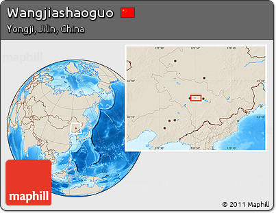 Shaded Relief Location Map of Wangjiashaoguo