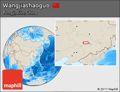 Shaded Relief Location Map of Wangjiashaoguo