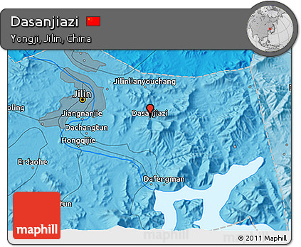 Political 3D Map of Dasanjiazi