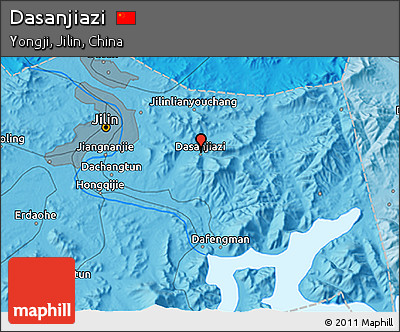 Political 3D Map of Dasanjiazi