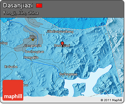 Political 3D Map of Dasanjiazi