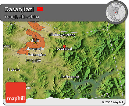 Satellite 3D Map of Dasanjiazi