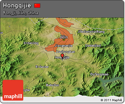 Satellite 3D Map of Hongqijie
