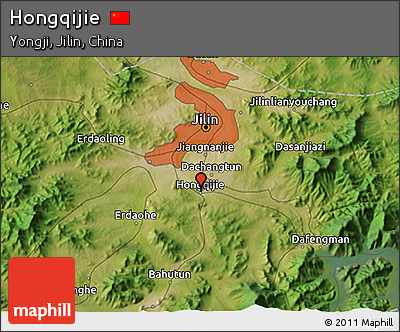 Satellite 3D Map of Hongqijie