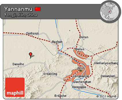 Shaded Relief 3D Map of Yannanmu